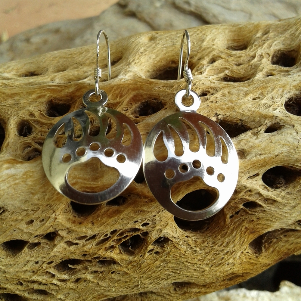 Sterling Silver Bear Claw EARRINGS - Picture 5 of 7